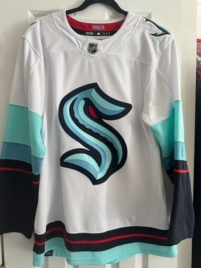adidas Seattle Kraken White Red Accent Hockey Jersey